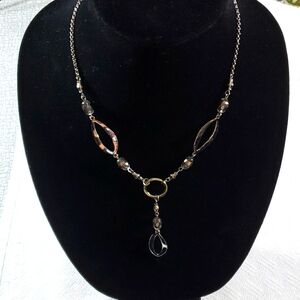 Lia Sophia silvertone drop necklace